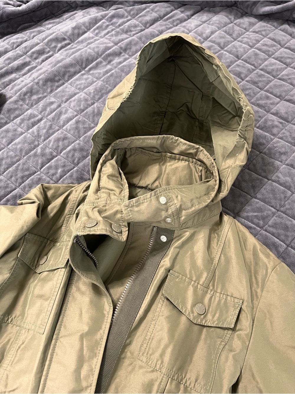 Moncler Hooded Jacket Women Medium 2 Military LLO concealed Field Cargo $1690 - Picture 16 of 16
